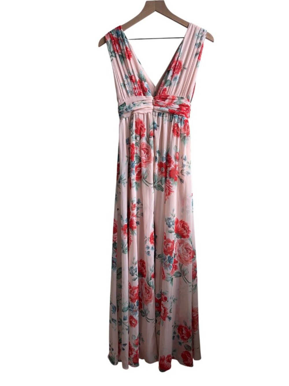 Lulus Garden Meandering Blush Pink Floral Print Maxi Dress Small - Picture 6 of 6